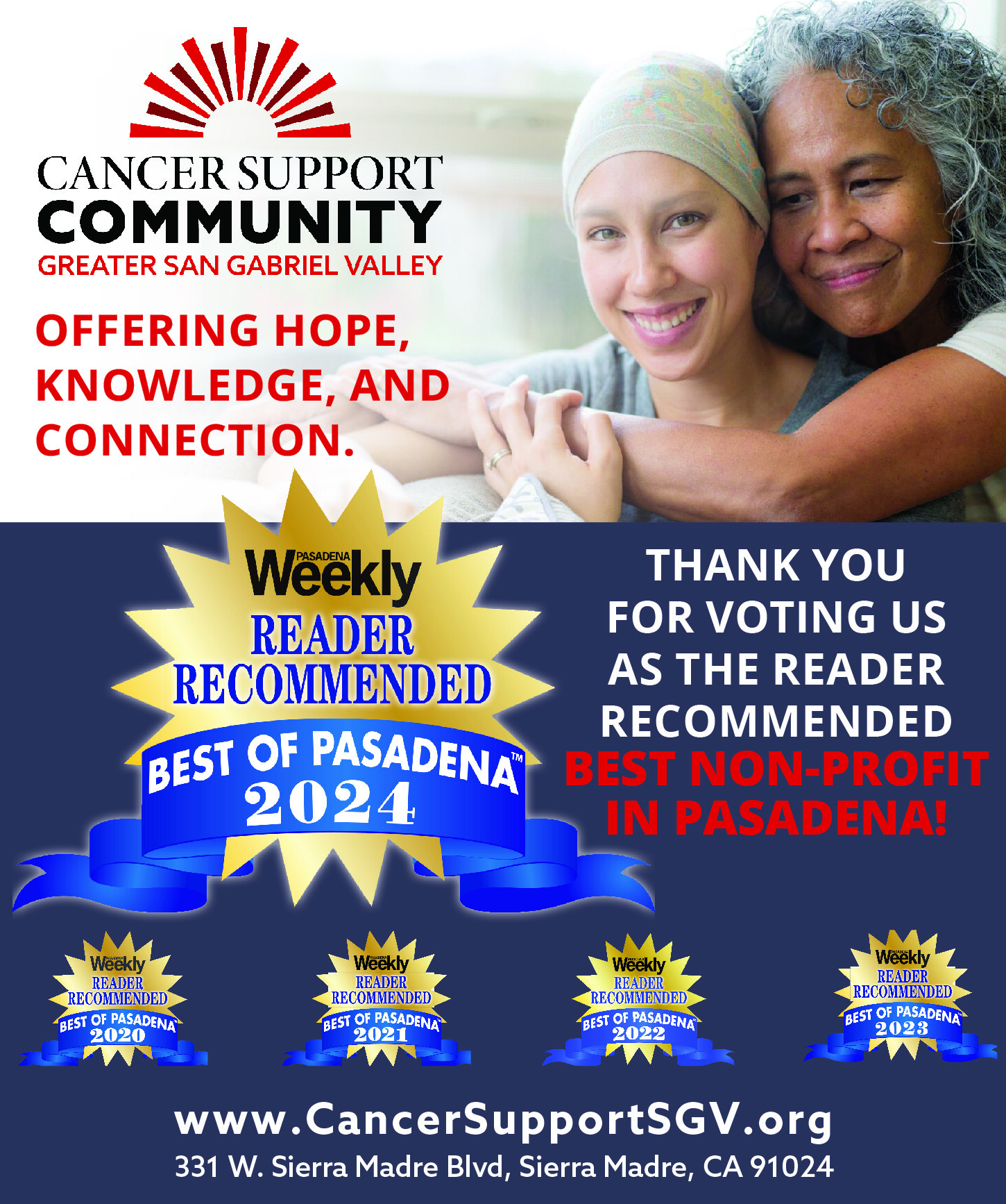 CSC Wins “Reader Recommended Best of Pasadena Nonprofit” 5 Years in a ...